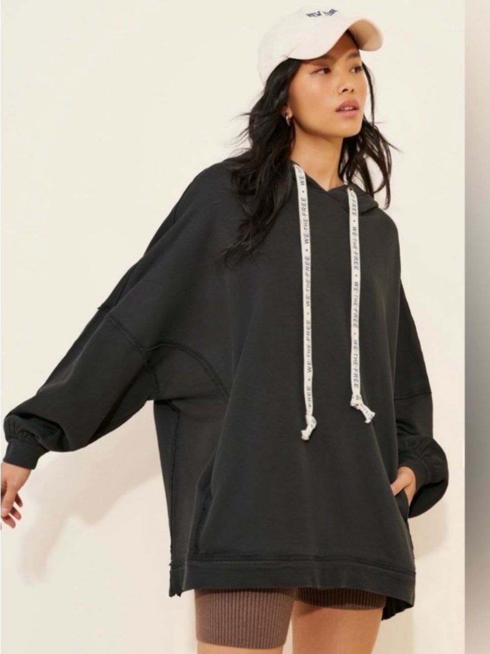 Free People we the Free We Hoodie Casual Oversized Layering Cozy Logo small NWOT